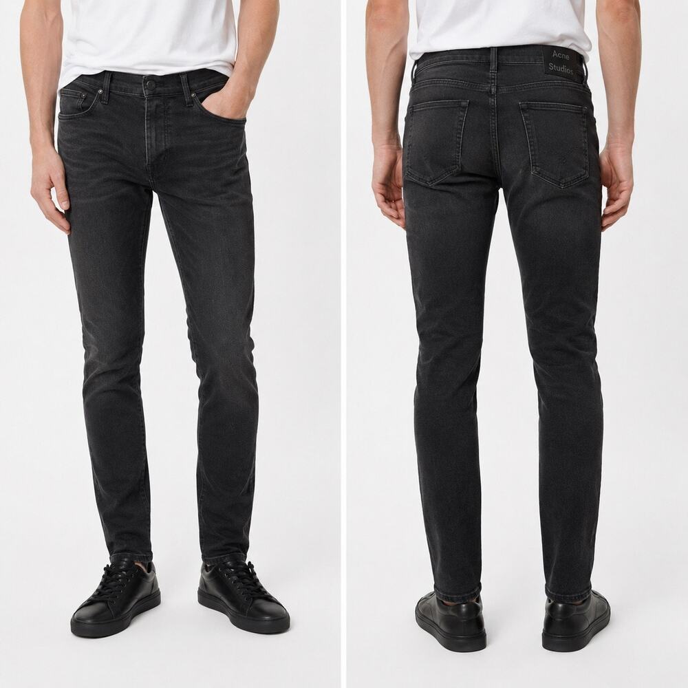 ACNE STUDIOS | Men's Faded Black Slim Skinny Jeans Stretch Denim | Size 31/32